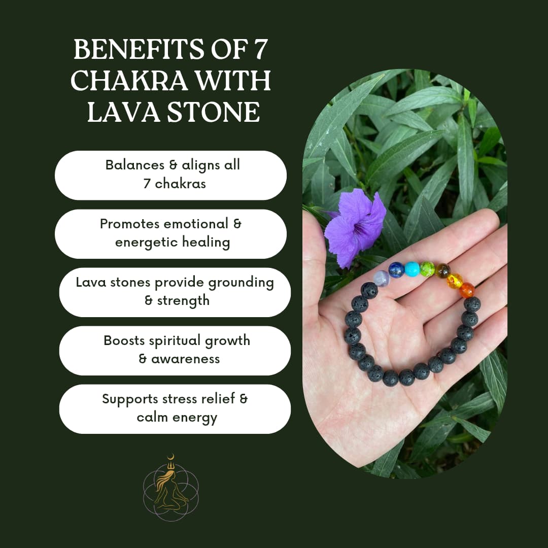 7 Chakra Lava Energy Balancing Bracelet